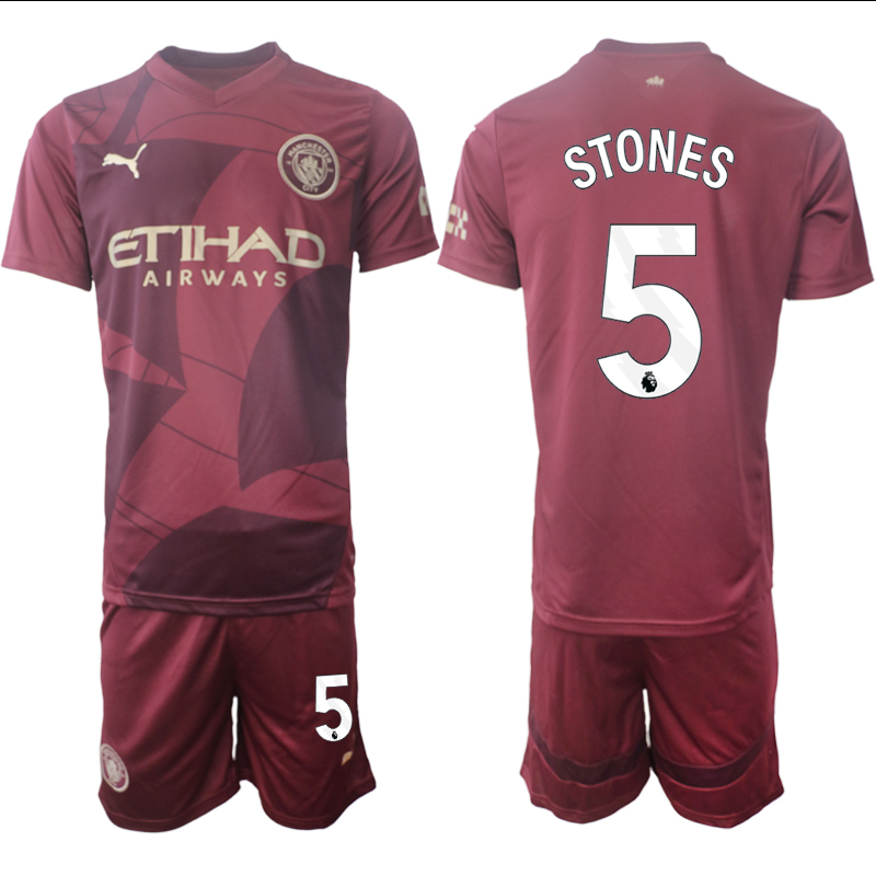 Men 2024-2025 Club Manchester City away red 5 Soccer Jersey